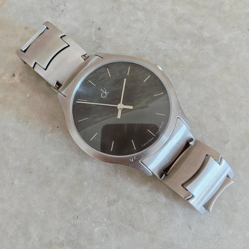 Calvin Klein k26111 Stainless Steel Black Dial Men's Swiss Made Quartz Watch